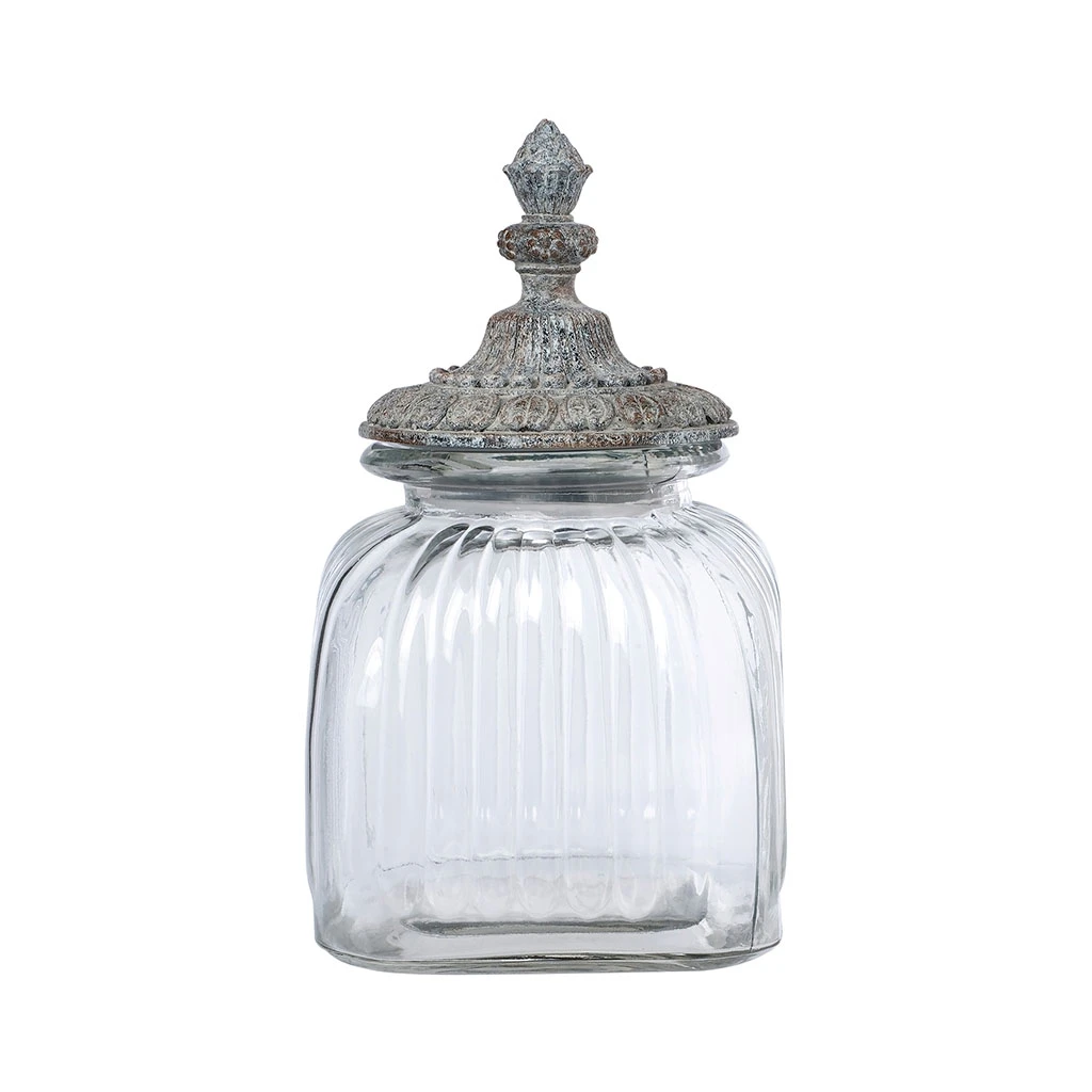 Côté Table Bocal Ernestine Gris Antique En Verre Et Résine 1 Côté Table Bocal Ernestine Gris Antique En Verre Et Résine