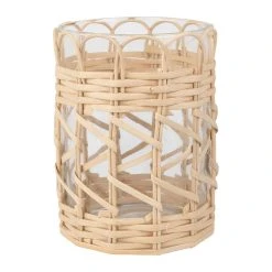 Comptoir De Famille Photophore En Rotin Naturel D13xh17cm - Fantine