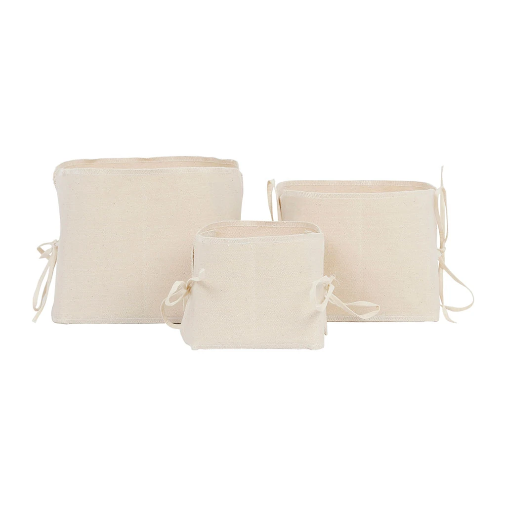 Comptoir De Famille Cache Pots X3 Naturel En Toile De Coton - Emelise 2 Comptoir De Famille Cache Pots X3 Naturel En Toile De Coton - Emelise – Image 2