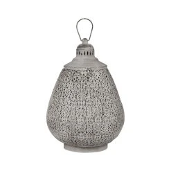 Côté Table Lanterne Orient Grise En Fer Et Verre