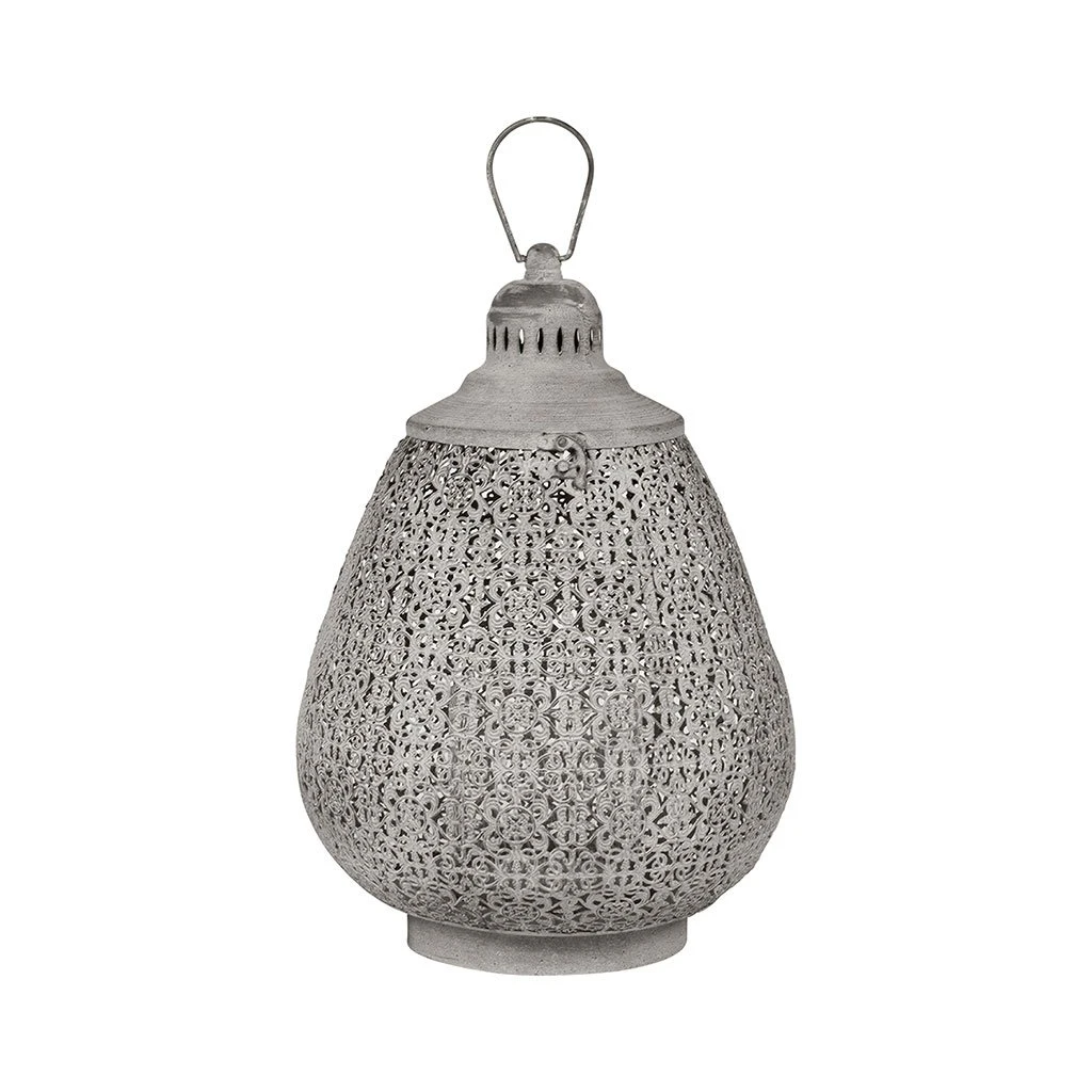 Côté Table Lanterne Orient Grise En Fer Et Verre 1 Côté Table Lanterne Orient Grise En Fer Et Verre