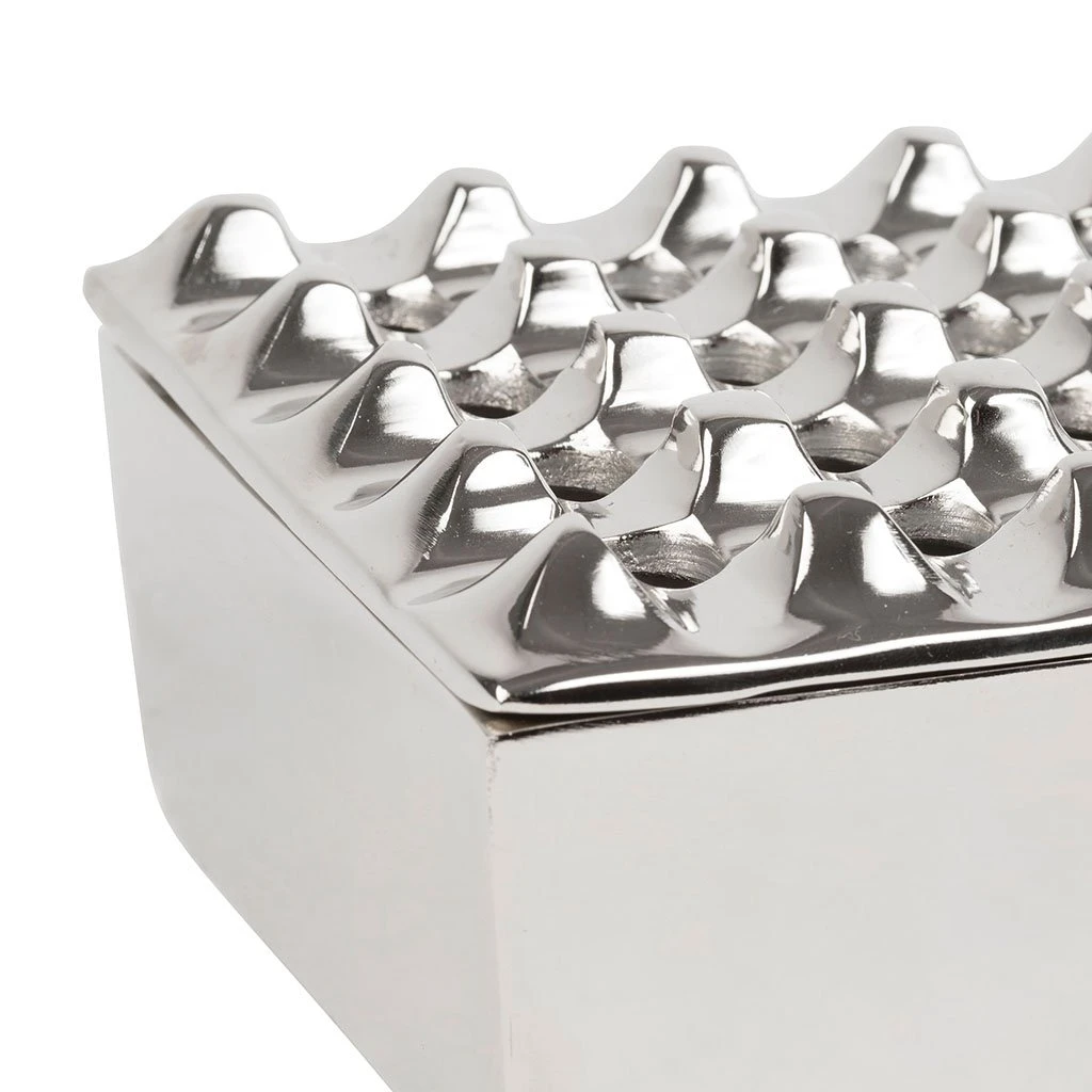 Côté Table Cendrier Riva Gris, Argent En Aluminium 2 Côté Table Cendrier Riva Gris, Argent En Aluminium – Image 2