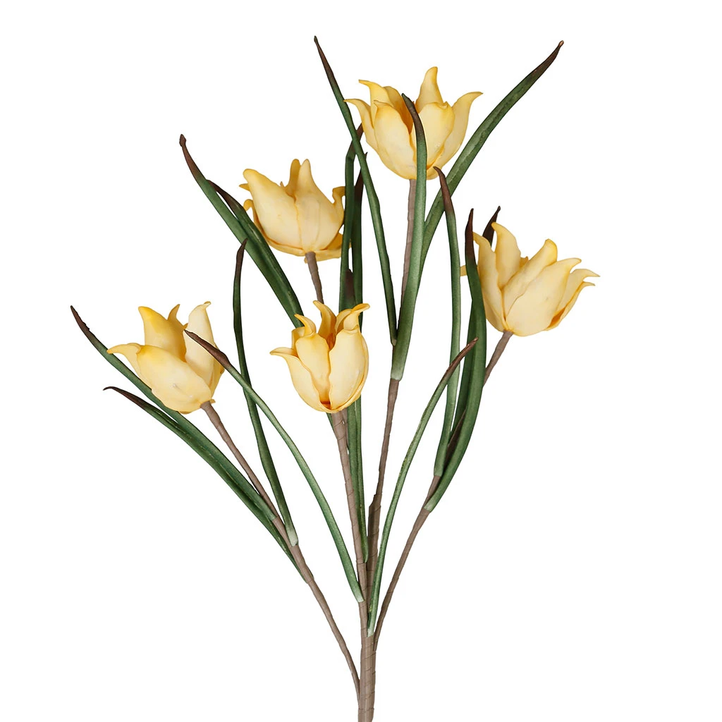 Côté Table Fleur Tulipa Jaune+vert H100cm Eva+fil De Fer 1 Côté Table Fleur Tulipa Jaune+vert H100cm Eva+fil De Fer