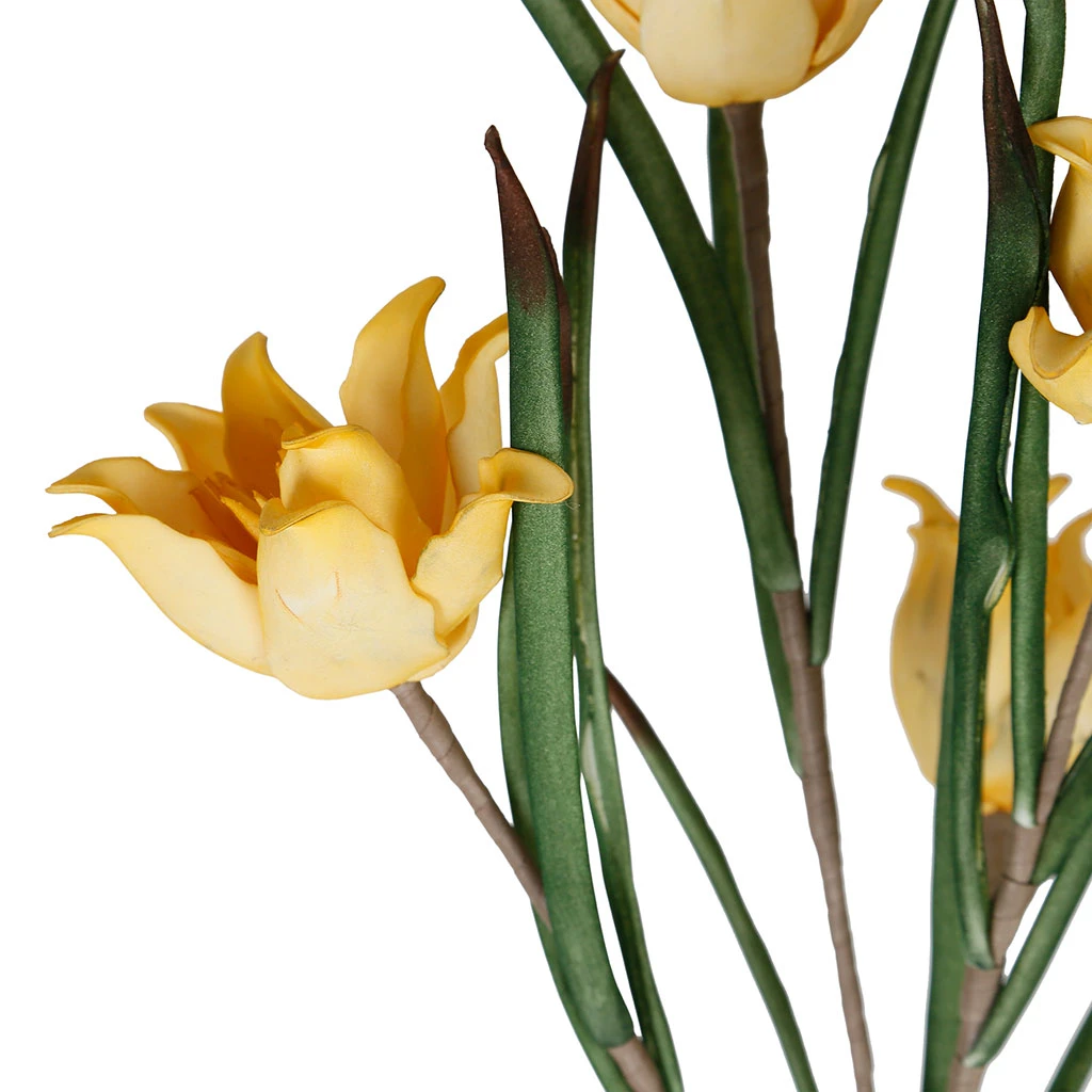 Côté Table Fleur Tulipa Jaune+vert H100cm Eva+fil De Fer 3 Côté Table Fleur Tulipa Jaune+vert H100cm Eva+fil De Fer – Image 3