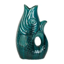 Côté Table Vase Poisson Mer Emeraude 24x16.5xh39.5cm Gres