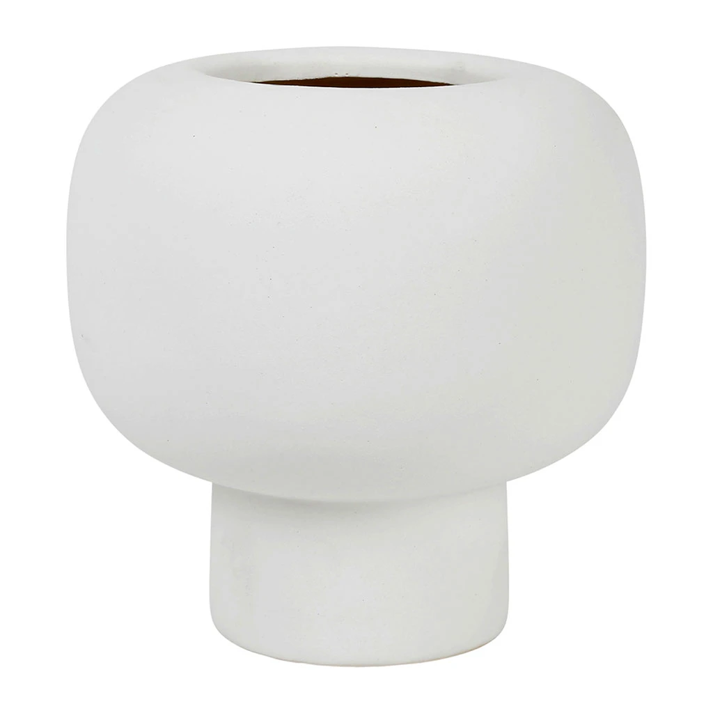 Côté Table Vase Maceio Blanc Casse D18.5xh18.5cm Gres 1 Côté Table Vase Maceio Blanc Casse D18.5xh18.5cm Gres