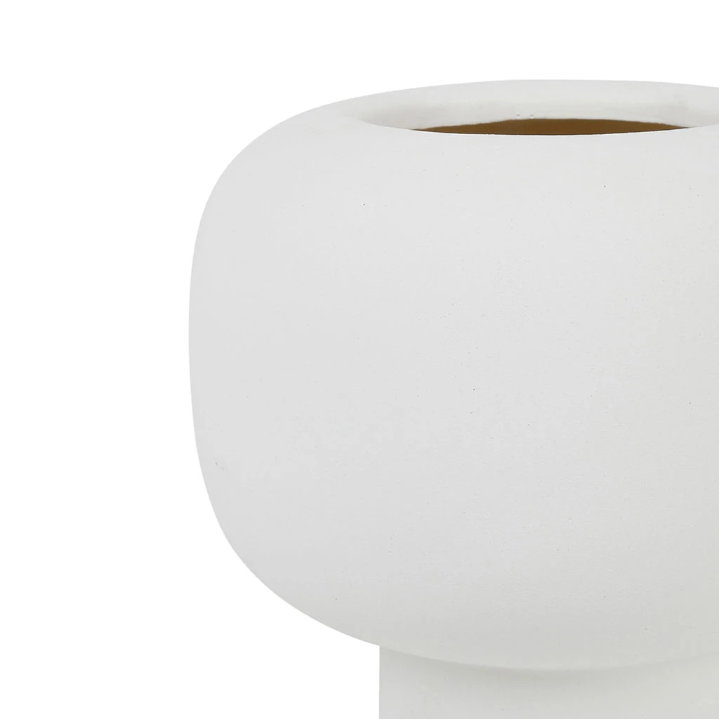Côté Table Vase Maceio Blanc Casse D18.5xh18.5cm Gres 2 Côté Table Vase Maceio Blanc Casse D18.5xh18.5cm Gres – Image 2