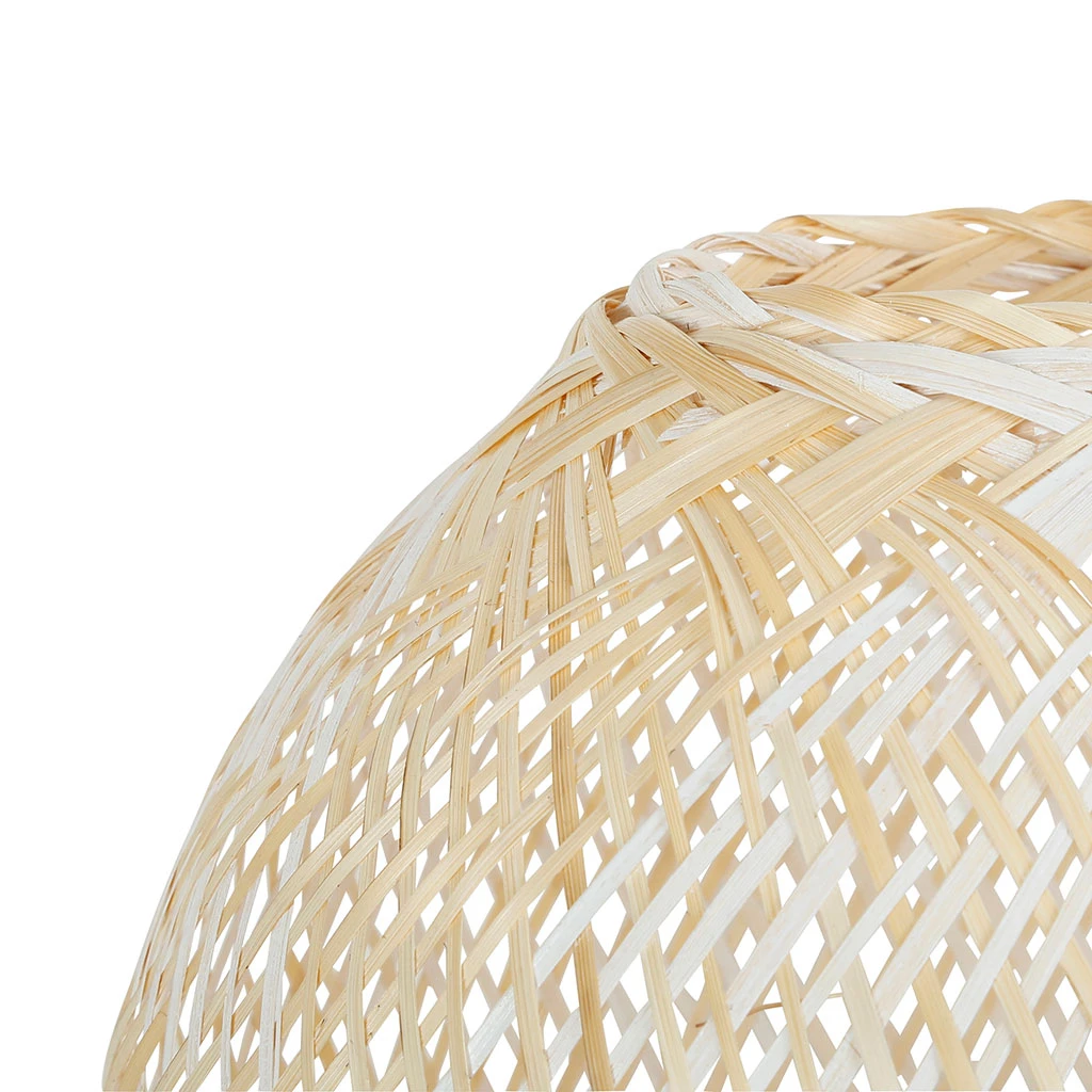 Côté Table Photophore Aritz Naturel Et Blanc D30xh50cm En Bambou 2 Côté Table Photophore Aritz Naturel Et Blanc D30xh50cm En Bambou – Image 2