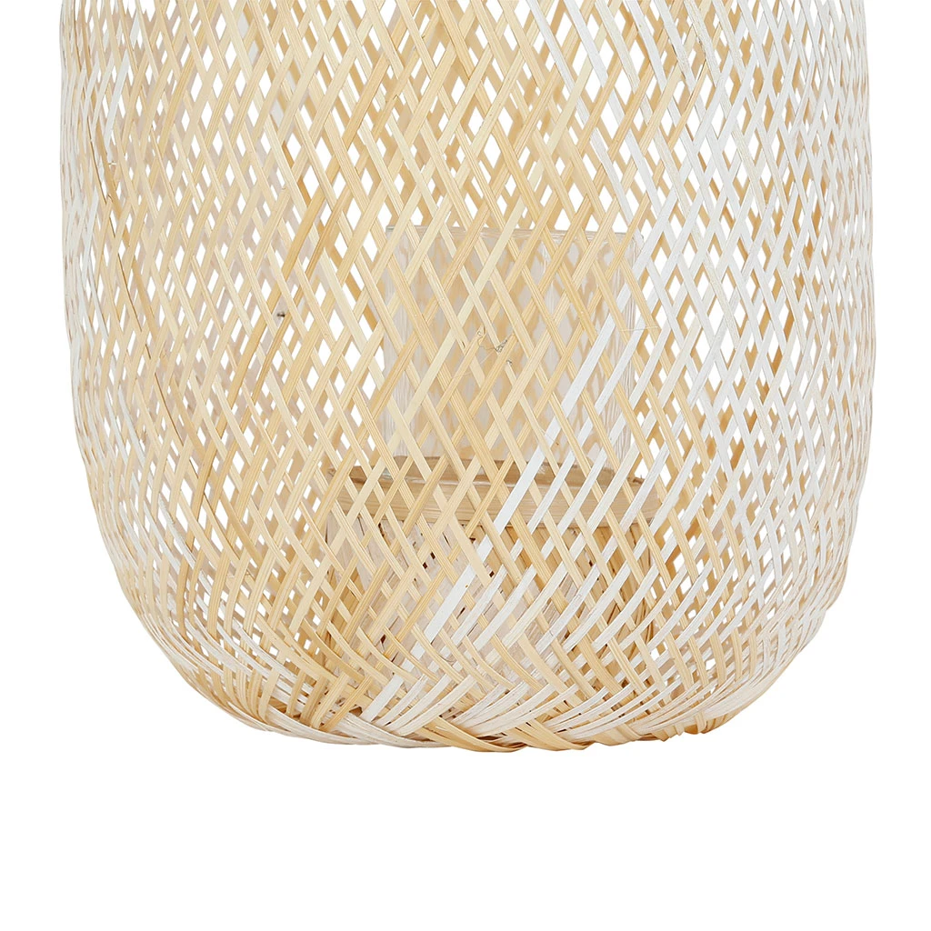 Côté Table Photophore Aritz Naturel Et Blanc D27xh40cm En Bambou 3 Côté Table Photophore Aritz Naturel Et Blanc D27xh40cm En Bambou – Image 3