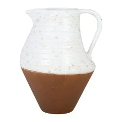 Côté Table Vase Birdi Terracotta Et Blanc En Faience