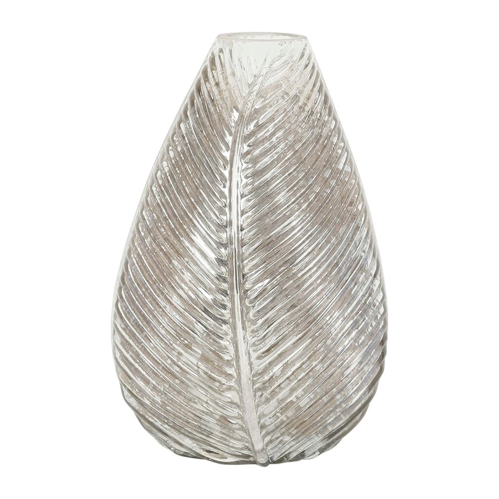Côté Table Vase En Verre Champagne H22cm - Feuille 1 Côté Table Vase En Verre Champagne H22cm - Feuille