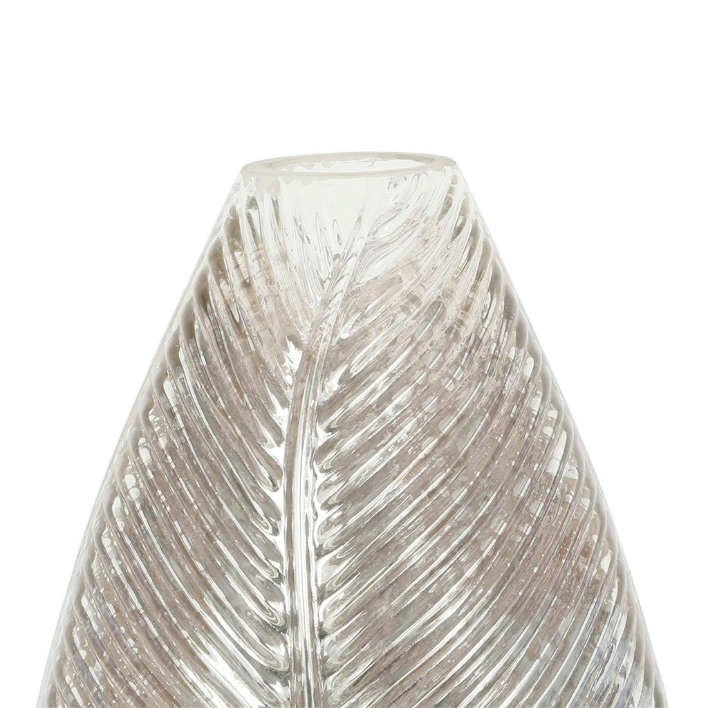 Côté Table Vase En Verre Champagne H22cm - Feuille 2 Côté Table Vase En Verre Champagne H22cm - Feuille – Image 2