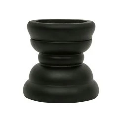 Côté Table Bougeoir Noir Mat En Verre Recyclé -cyme