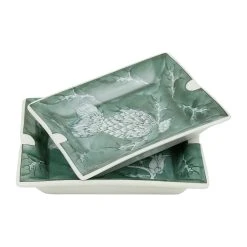 Côté Table Cendriers En Porcelaine Fleurs Vert - Qing 8 Côté Table Cendriers En Porcelaine Fleurs Vert - Qing -SEMA DESIGN Boutique 38582 DET01 WEB