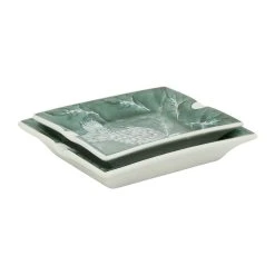 Côté Table Cendriers En Porcelaine Fleurs Vert - Qing 11 Côté Table Cendriers En Porcelaine Fleurs Vert - Qing -SEMA DESIGN Boutique 38582 DET03 WEB