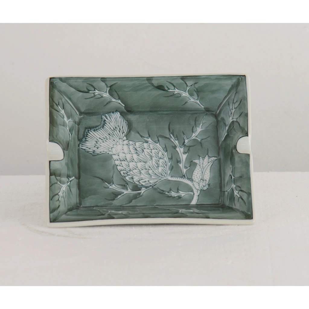 Côté Table Cendriers En Porcelaine Fleurs Vert - Qing 2 Côté Table Cendriers En Porcelaine Fleurs Vert - Qing – Image 2