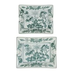 Côté Table Cendriers Fleurs En Porcelaine Vert -ming
