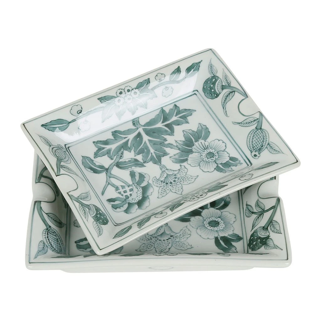 Côté Table Cendriers Fleurs En Porcelaine Vert -ming 3 Côté Table Cendriers Fleurs En Porcelaine Vert -ming – Image 3