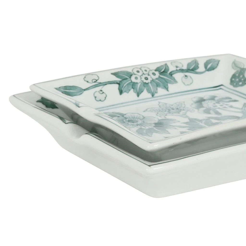 Côté Table Cendriers Fleurs En Porcelaine Vert -ming 6 Côté Table Cendriers Fleurs En Porcelaine Vert -ming – Image 6