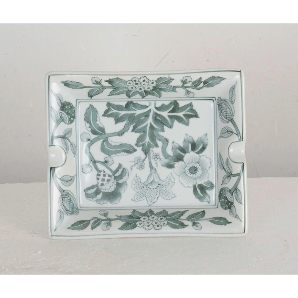 Côté Table Cendriers Fleurs En Porcelaine Vert -ming 2 Côté Table Cendriers Fleurs En Porcelaine Vert -ming – Image 2