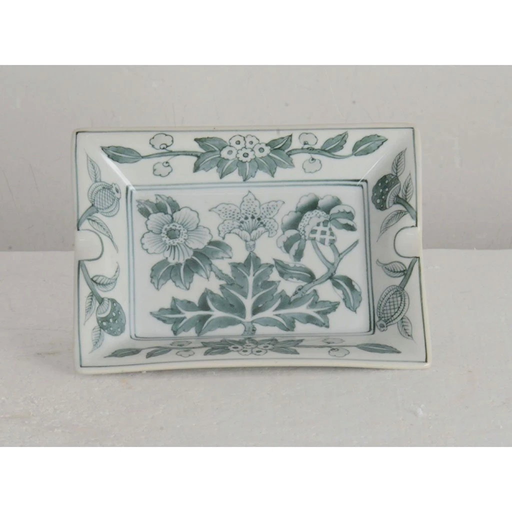 Côté Table Cendriers Fleurs En Porcelaine Vert -ming 4 Côté Table Cendriers Fleurs En Porcelaine Vert -ming – Image 4