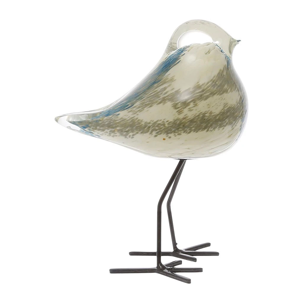 Côté Table Déco Moineau Serin Ivoire Et Bleu En Verre 1 Côté Table Déco Moineau Serin Ivoire Et Bleu En Verre
