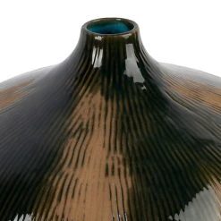 Côté Table Vase Vert Foncé Et Brun D30xh20cm En Faience - Pheses 5 Côté Table Vase Vert Foncé Et Brun D30xh20cm En Faience - Pheses -SEMA DESIGN Boutique 39047 DET01 WEB