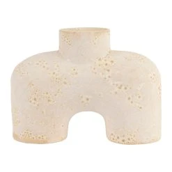 Côté Table Vase Blanc Cassé 20x8xh15cm En Faience - Iktoum