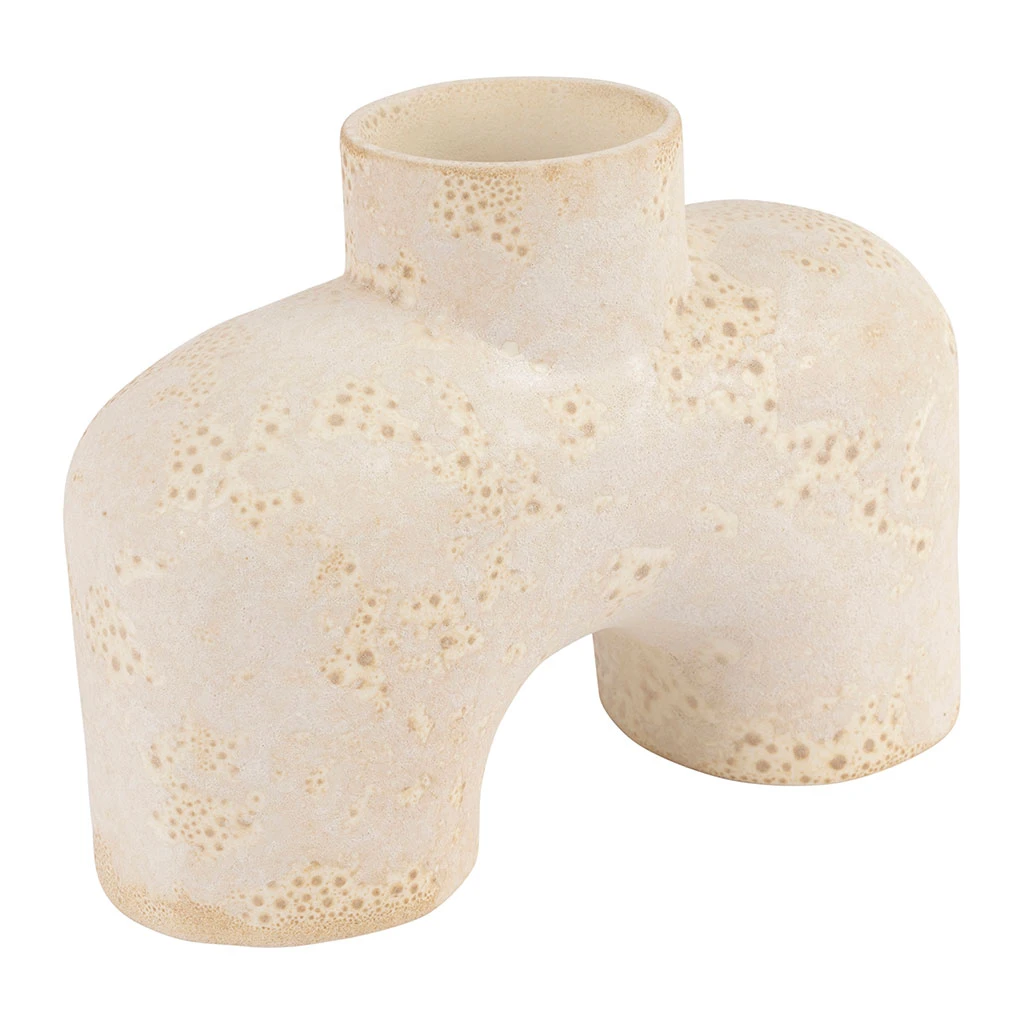 Côté Table Vase Blanc Cassé 20x8xh15cm En Faience - Iktoum 3 Côté Table Vase Blanc Cassé 20x8xh15cm En Faience - Iktoum – Image 3