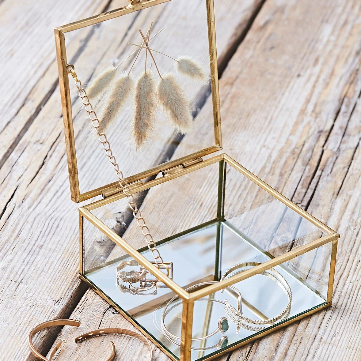 Arty Fêtes Boite En Verre Avec Fleurs Sechees Verre 3 Arty Fêtes Boite En Verre Avec Fleurs Sechees Verre – Image 3