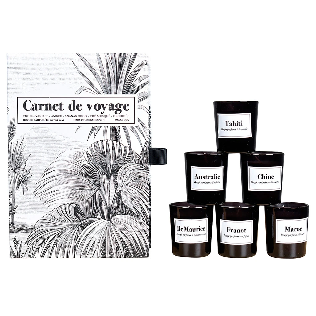 Opjet Coffret De 6 Bougies Carnet De Voyage Mini - H5cm 1 Opjet Coffret De 6 Bougies Carnet De Voyage Mini - H5cm