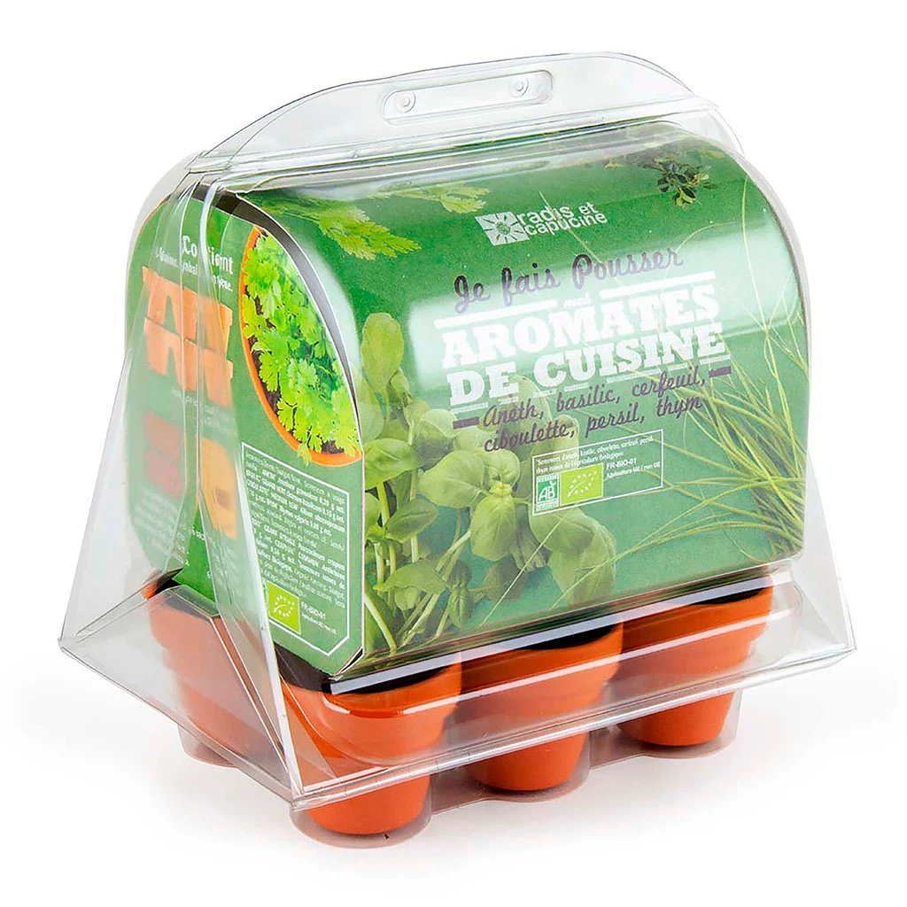 Radis Et Capucine Mini Serre 6 Pots Pet Aromatique Bio 3 Radis Et Capucine Mini Serre 6 Pots Pet Aromatique Bio – Image 3