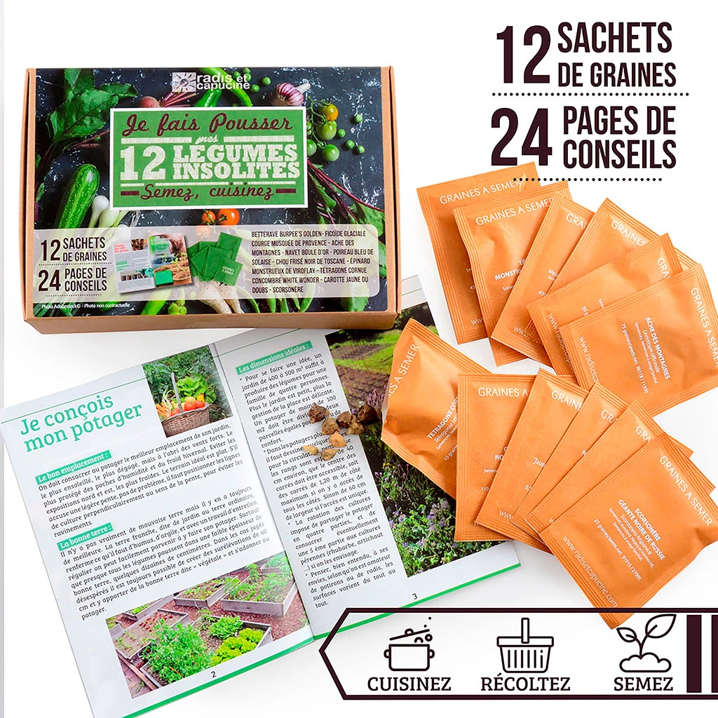 Radis Et Capucine Coffret 12 Sachets De Légumes Insolites 4 Radis Et Capucine Coffret 12 Sachets De Légumes Insolites – Image 4