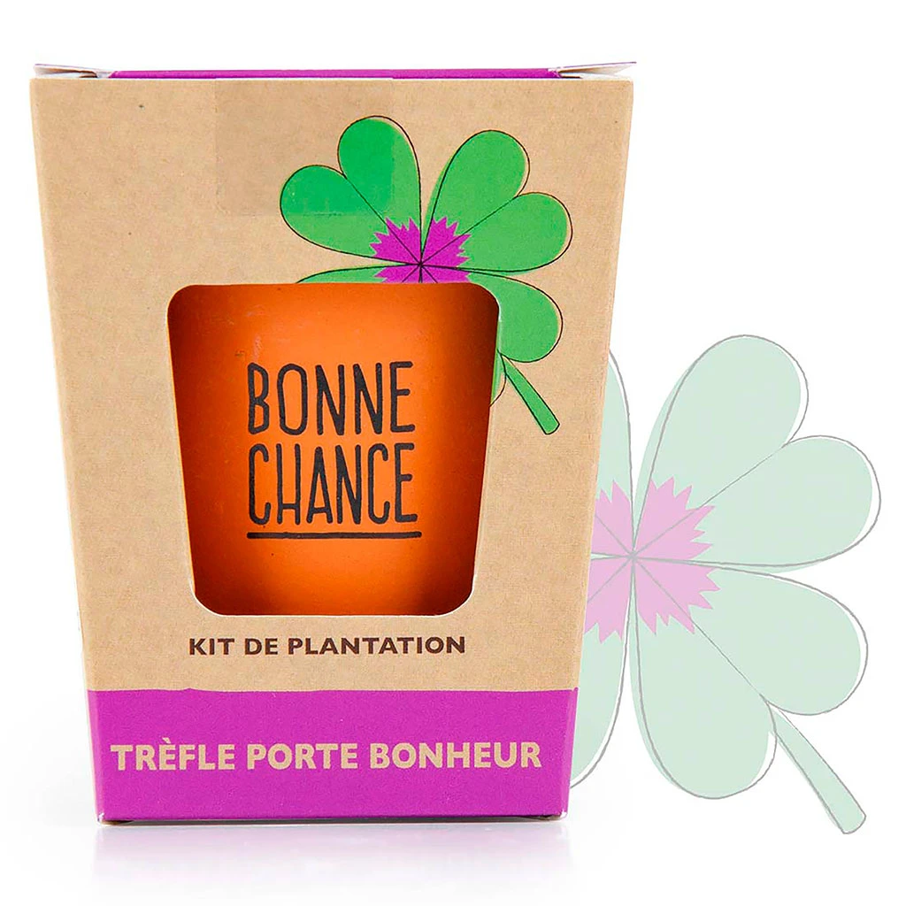 Radis Et Capucine Kit Message Bonne Chance - Trèfle à 4 Feuilles 3 Radis Et Capucine Kit Message Bonne Chance - Trèfle à 4 Feuilles – Image 3