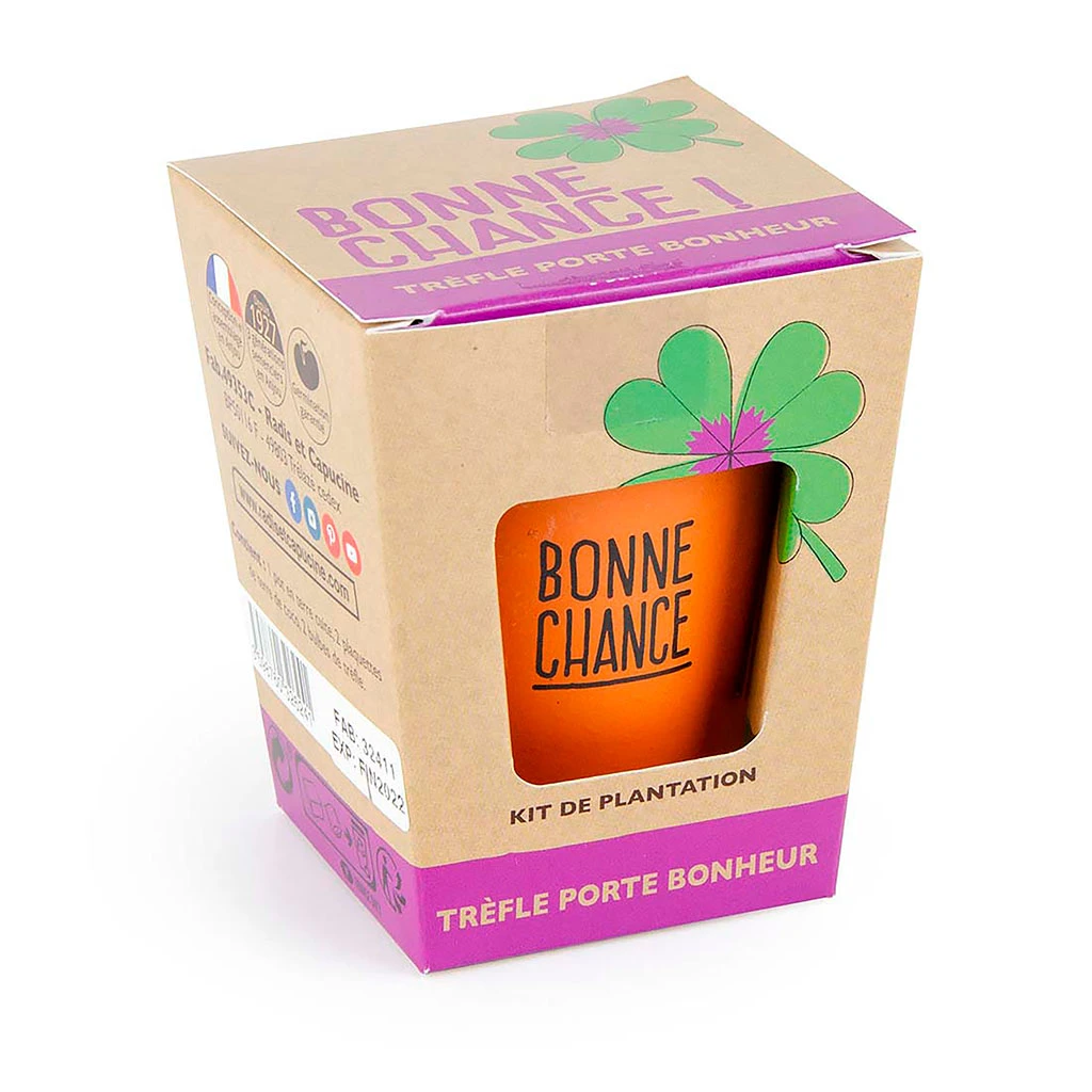 Radis Et Capucine Kit Message Bonne Chance - Trèfle à 4 Feuilles 4 Radis Et Capucine Kit Message Bonne Chance - Trèfle à 4 Feuilles – Image 4
