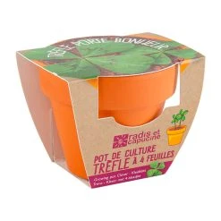 Radis Et Capucine Mini Kit D6cm Terre Cuite Trèfle 4 Feuilles