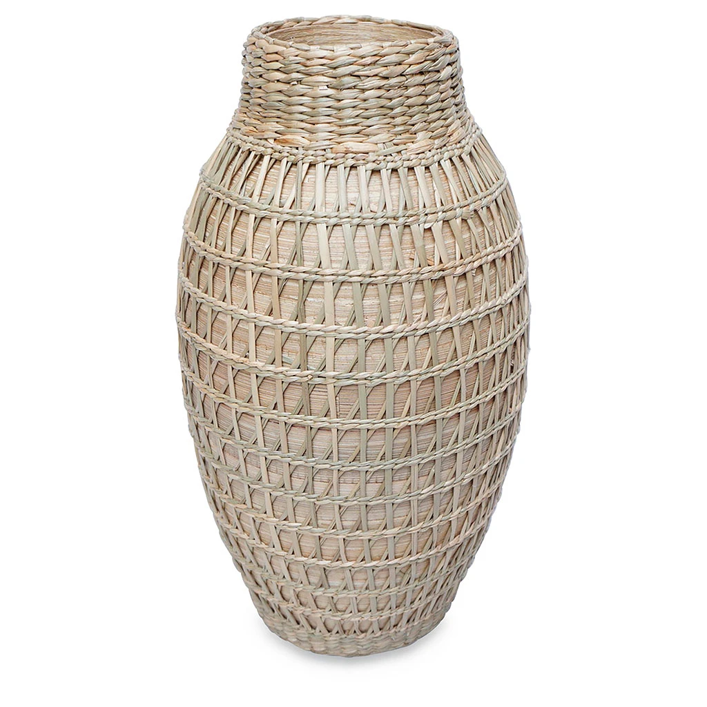 Opjet Vase Hugo En Bambou Et Paille - H34cm 1 Opjet Vase Hugo En Bambou Et Paille - H34cm