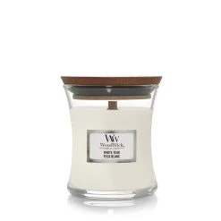 WoodWick Bougie Parfumée - Teck Blanc Moyenne Jarre
