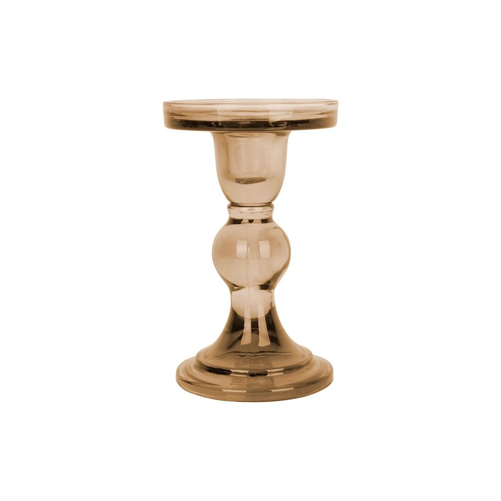 Pt' Bougeoir Art En Verre Sable D8.5xh14cm 1 Pt' Bougeoir Art En Verre Sable D8.5xh14cm