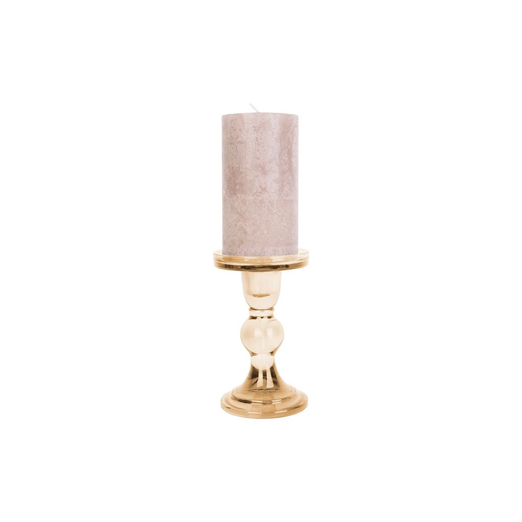 Pt' Bougeoir Art En Verre Sable D8.5xh14cm 3 Pt' Bougeoir Art En Verre Sable D8.5xh14cm – Image 3