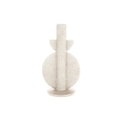 Pt' Bougeoir Bulle En Polyresine Ivoire 13x11xh22cm