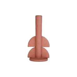 Pt' Bougeoir Demi Bulles En Polyresine Terracotta D11xh22cm
