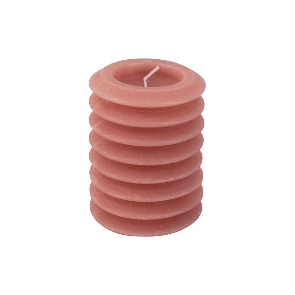 Pt' Bougie Pilier Rose 7.5x7xh10cm 1 Pt' Bougie Pilier Rose 7.5x7xh10cm