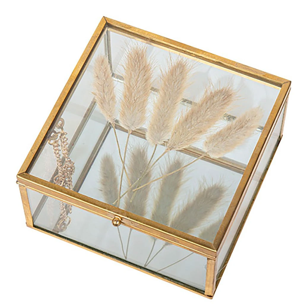 Arty Fêtes Boite En Verre Avec Fleurs Sechees Verre 1 Arty Fêtes Boite En Verre Avec Fleurs Sechees Verre