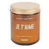 Arty Fêtes Bougie Cire De Soja "je T'aime" Parfum Dianthus Verre Ambré D7.3xh9cm