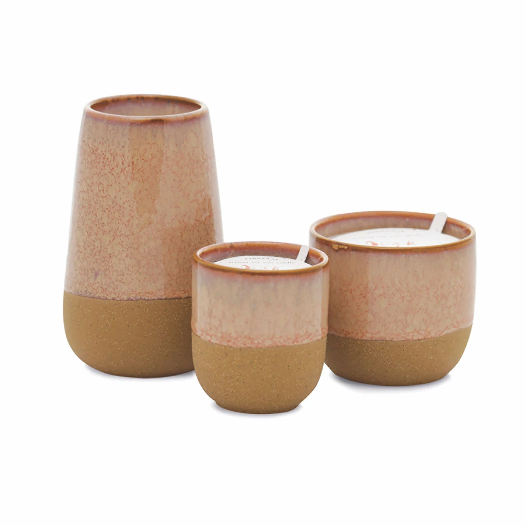 Paddywax Bougie Kin Pot En Ceramique - Opale Rose & Kaki 2 Paddywax Bougie Kin Pot En Ceramique - Opale Rose & Kaki – Image 2