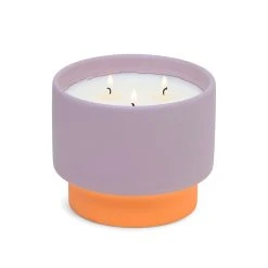 Paddywax Bougie Color Block Pot En Ceramique Violette & Vanille D11.5xh9.5cm