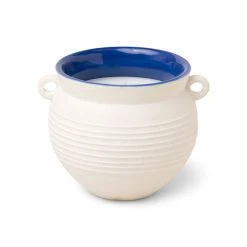 Paddywax Bougie Santorini En Céramique Blanc - Falaise & Bois Hinoki