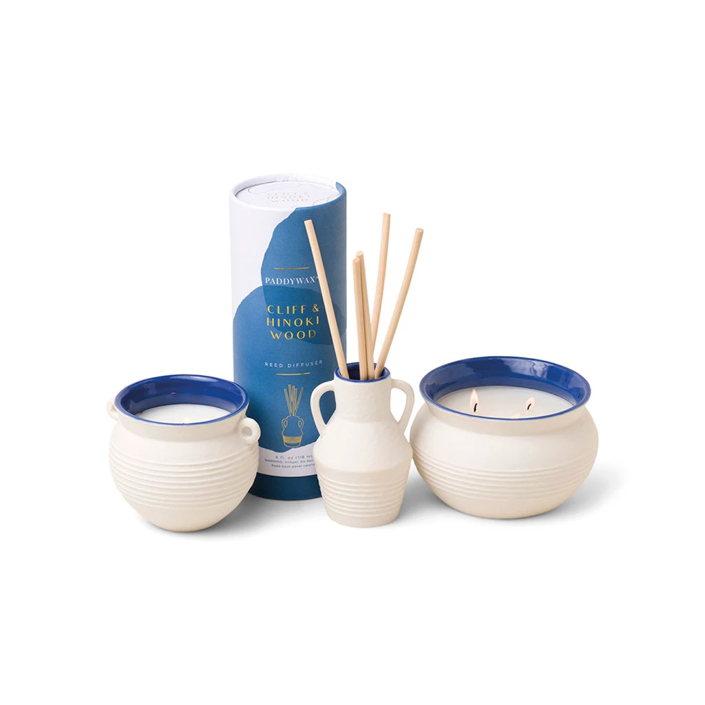 Paddywax Bougie Santorini En Céramique Blanc - Falaise & Bois Hinoki D8.2xh14cm 2 Paddywax Bougie Santorini En Céramique Blanc - Falaise & Bois Hinoki D8.2xh14cm – Image 2