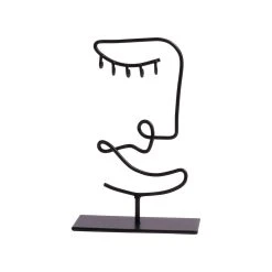 Gusta Decoration Visage 9.9x4.9xh15.4cm Noir